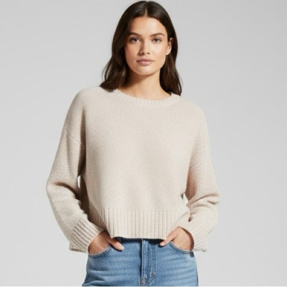 Rachel Zoe Beige Crew Neck Chenille Sweater Sz XL